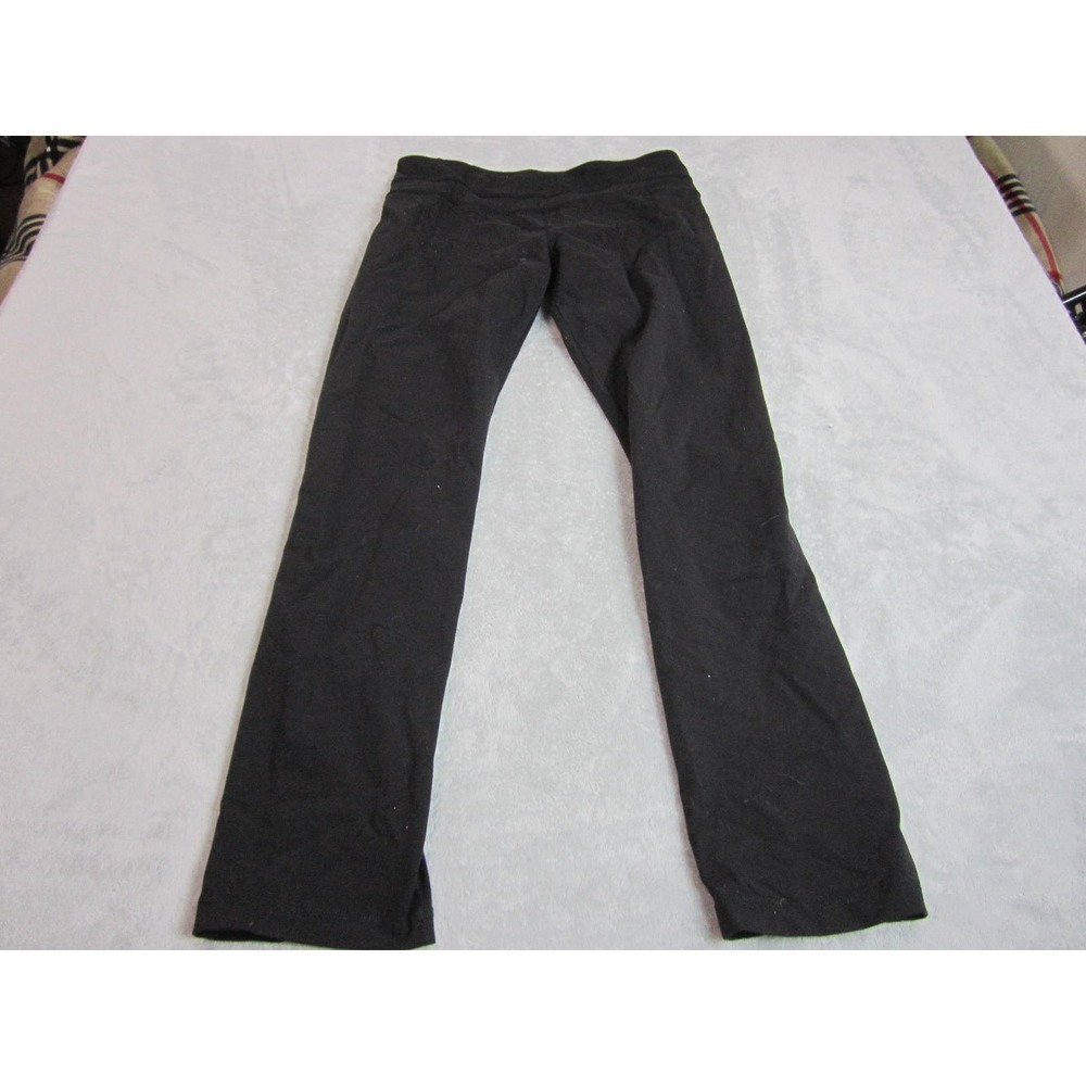 Lululemon Straight Leg Yoga Pants Womens 10 Black Mid Rise Activewear